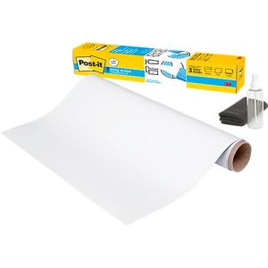 Whiteboardfolie Post-it® Flex Write Surface, selbstklebend, beschreibbar, Mikrofasertuch & Sprühflasche, 1 Blatt auf Rolle, B 914 x H 1220 mm, weiß Whiteboardfolie Post-it® Flex Write Surface, selbstklebend, beschreibbar, Mikrofasertuch & Sprühflasche, 1 Blatt auf Rolle, B 914 x H 1220 mm, weiß