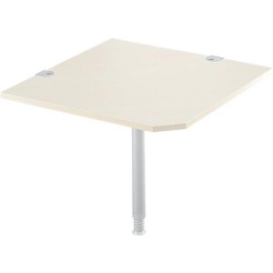 Winkelplatte 90° mit Fuß, B 900 x T 900 mm, Ahorn-Dekor/weißalu Winkelplatte 90° mit Fuß, B 900 x T 900 mm, Ahorn-Dekor/weißalu