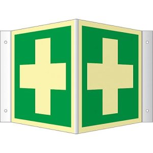 Winkelschild mit Erste Hilfe-Symbol Winkelschild mit Erste Hilfe-Symbol