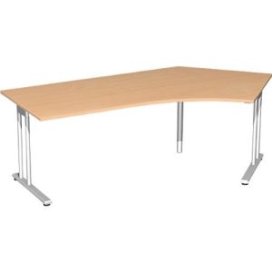Winkelschreibtisch 135° PALENQUE, C-Fuß, Winkel rechts, B 2165 x T 800/1130 x H 720 mm, Buche Winkelschreibtisch 135° PALENQUE, C-Fuß, Winkel rechts, B 2165 x T 800/1130 x H 720 mm, Buche