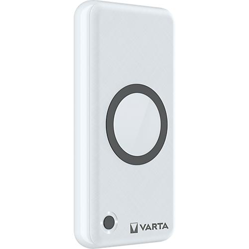 Wireless Powerbank Varta, 20000 mAh, 1x USB-C (In & Out), 2x USB-A (Out), Laden mit o. ohne Kabel, B 79 x T 24 x H 160 mm, weiß