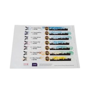 Xerox Premium NeverTear Wristbands, 120 µm, weiß, wasserfest, perforiert, A4-Format, 100 Blatt, 8 Stk./Blatt