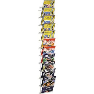 Zeitschriftenhalter, 260 x 1400 mm, 11 Fächer Zeitschriftenhalter, 260 x 1400 mm, 11 Fächer