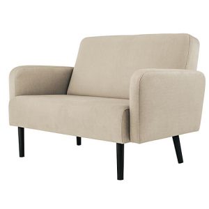 Zweisitzer Sofa easyChair® by Paperflow LISBOA, Stoffbezug elfenbeinfarben, Fußgestell schwarz, B 1240 x T 815 x H 830 mm Zweisitzer Sofa easyChair® by Paperflow LISBOA, Stoffbezug elfenbeinfarben, Fußgestell schwarz, B 1240 x T 815 x H 830 mm